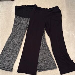 Motherhood Maternity & SoHo Maternity Black and Gray Flare Pants Bundle